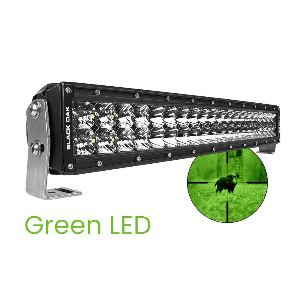Black Oak Curved Double Row Combo Green Hog Hunting 20&quot; Pro Series 3.0 LED Light Bar [20CG-D3OS]
