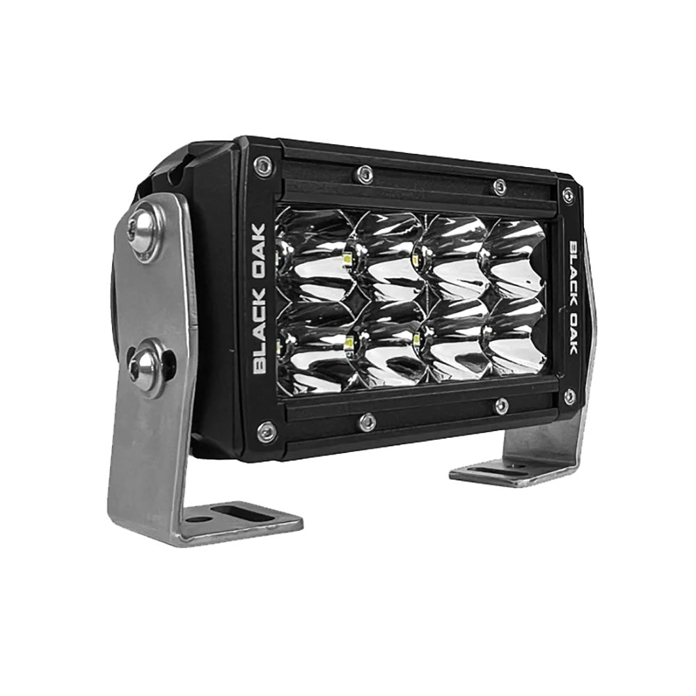 Black Oak Pro Series 3.0 Double Row 4&quot; LED Light Bar - Flood Optics - Black Housing [4F-D5OS]