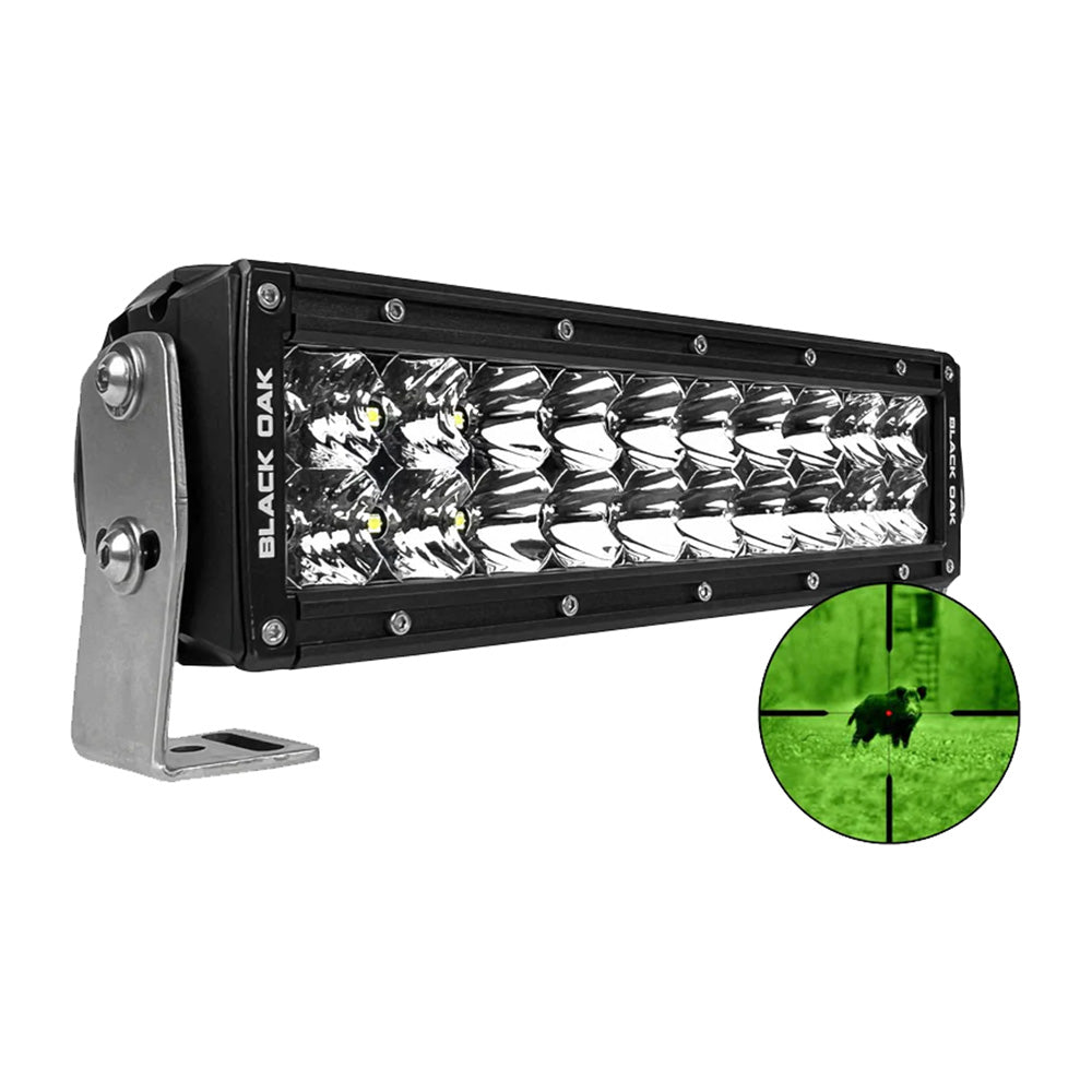 Black Oak Pro Series 3.0 10&quot; 850nm Infrared Double Row LED Light Bar - Combo Optics - Black Housing [10IR-850]