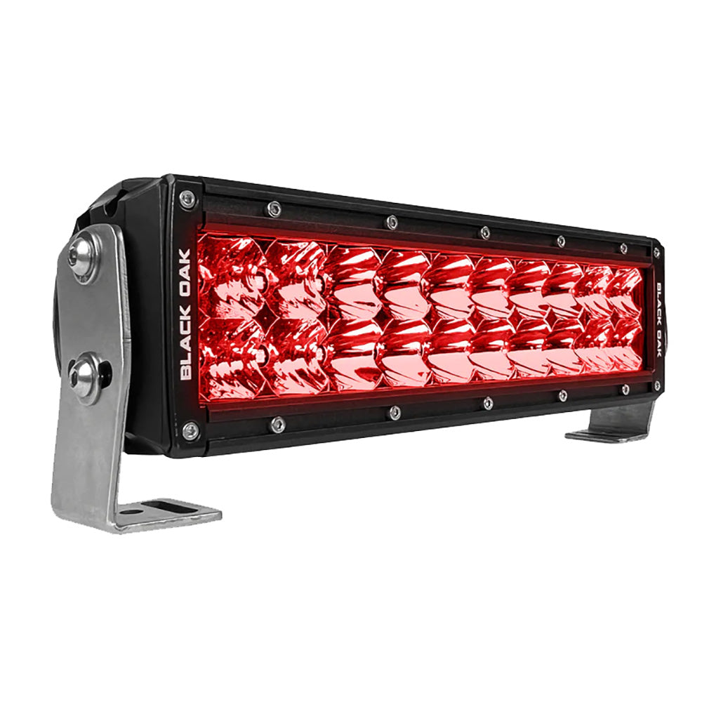 Black Oak 10&quot; Red LED Predator Hunting Light Bar - Combo Optics - Black Housing - Pro Series 3.0 [10R-D3OS]